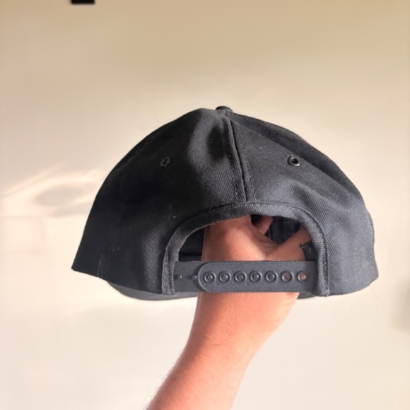 RARE Vintage LIEHBERR SALES AND SERVICE FARM Trucker hat black yellow snapback - Picture 3 of 6